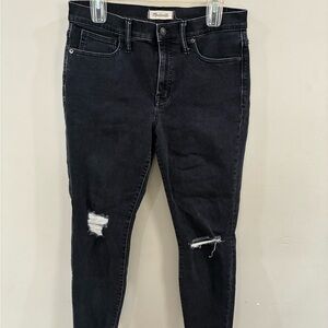 Madewell Black Distressed Skinny Jeans